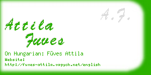 attila fuves business card