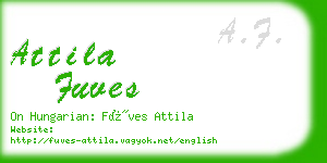 attila fuves business card